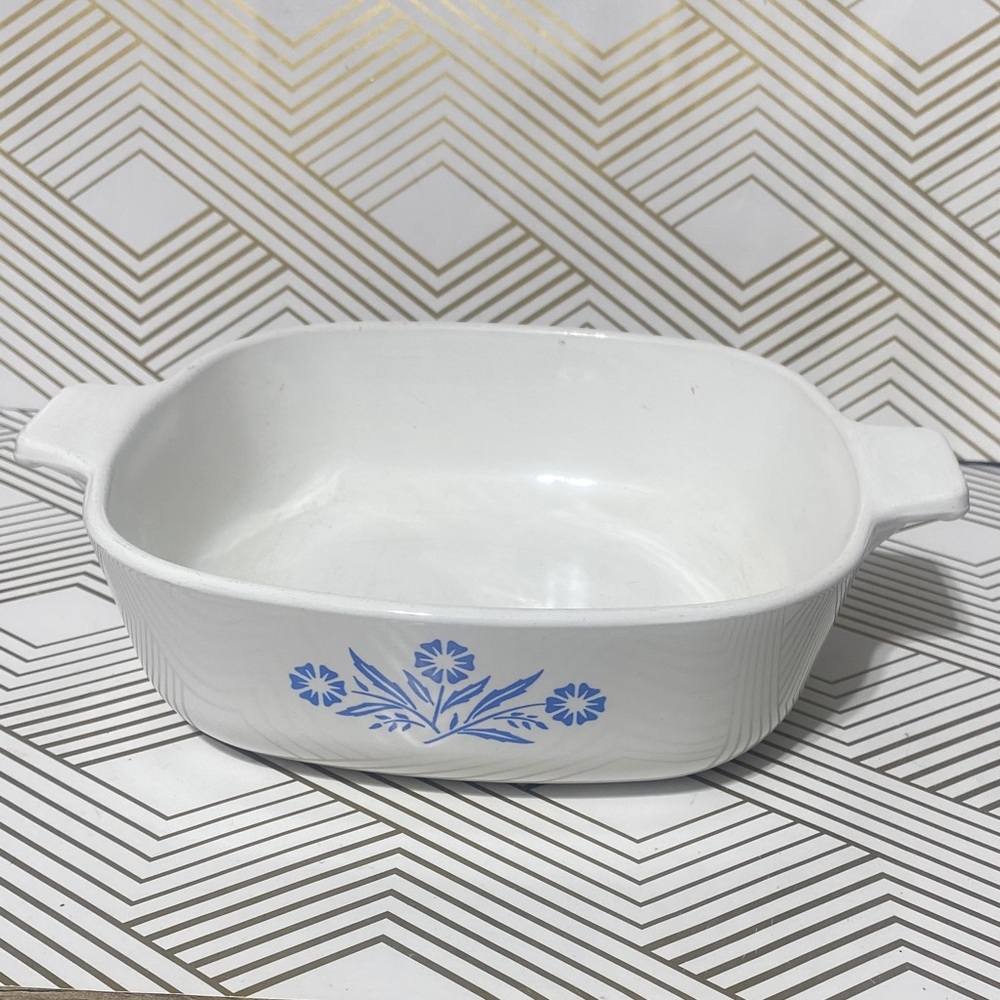 Corning ware White and Blue Floral Baking Dish